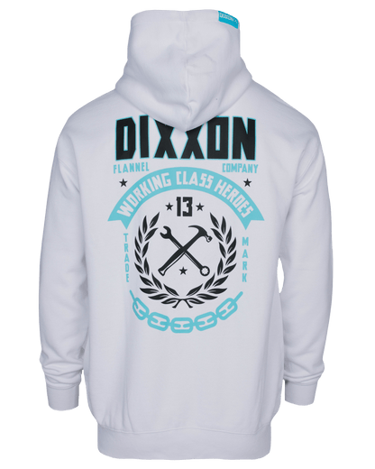 Tiffany & White Weld Zip Up Hoodie - White