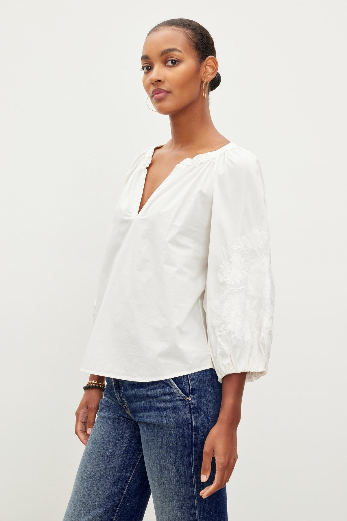TRINA EMBROIDERED BOHO TOP