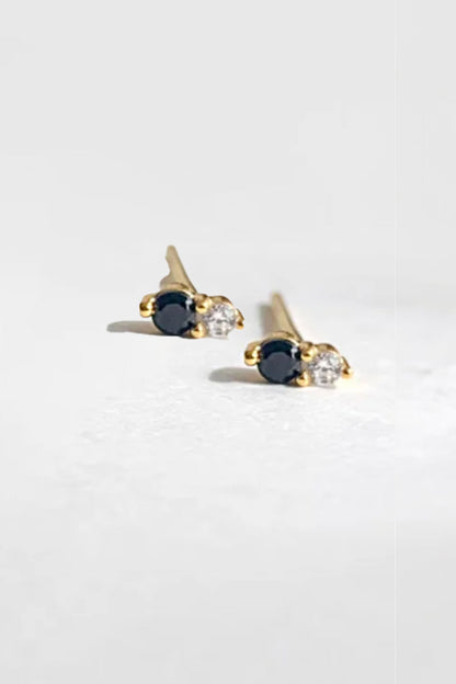 TWIN STUD ONYX BY PHYLLIS AND ROSIE