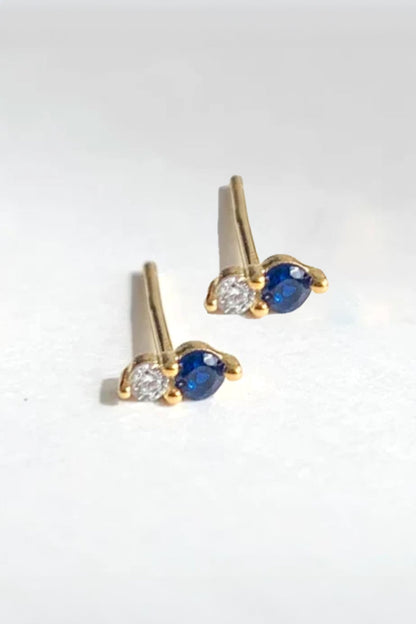TWIN STUD SAPPHIRE BY PHYLLIS AND ROSIE