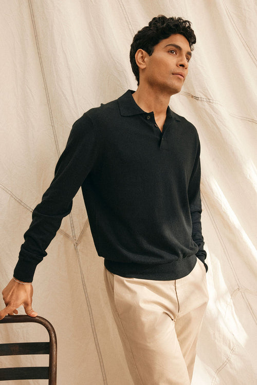 MATTEO COTTON LINEN SWEATER POLO