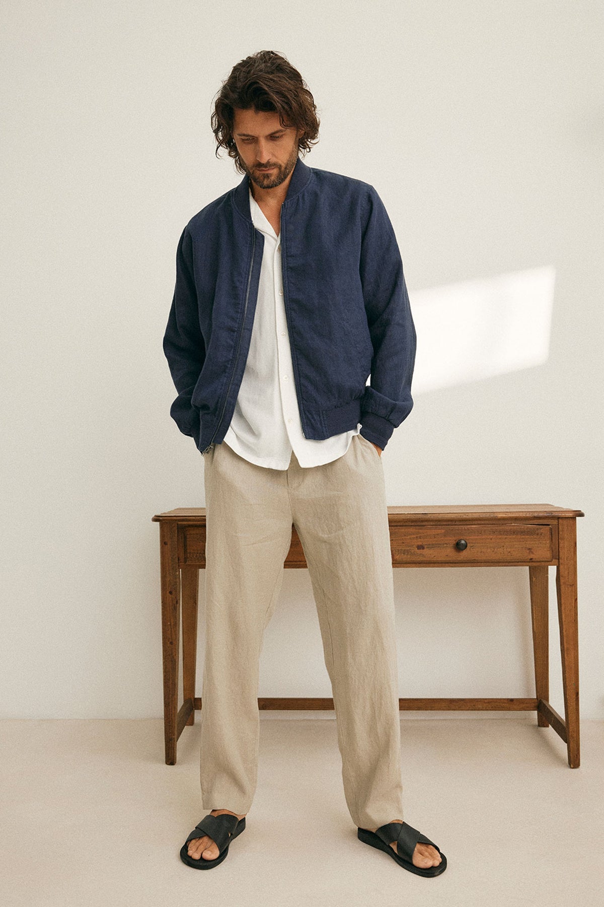 MURPHY LINEN BOMBER JACKET