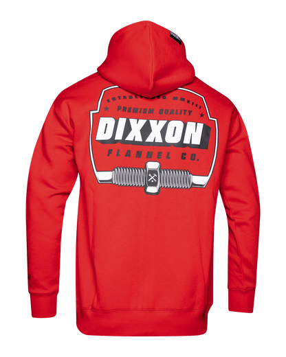 Black & White Grille Zip Up Hoodie - Red