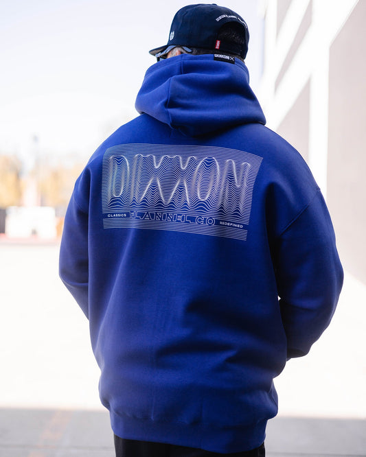 White Epicenter Zip Up Hoodie - Blue