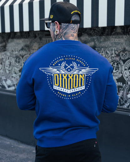 White & Gold Sealed Crewneck Sweatshirt - Royal Blue