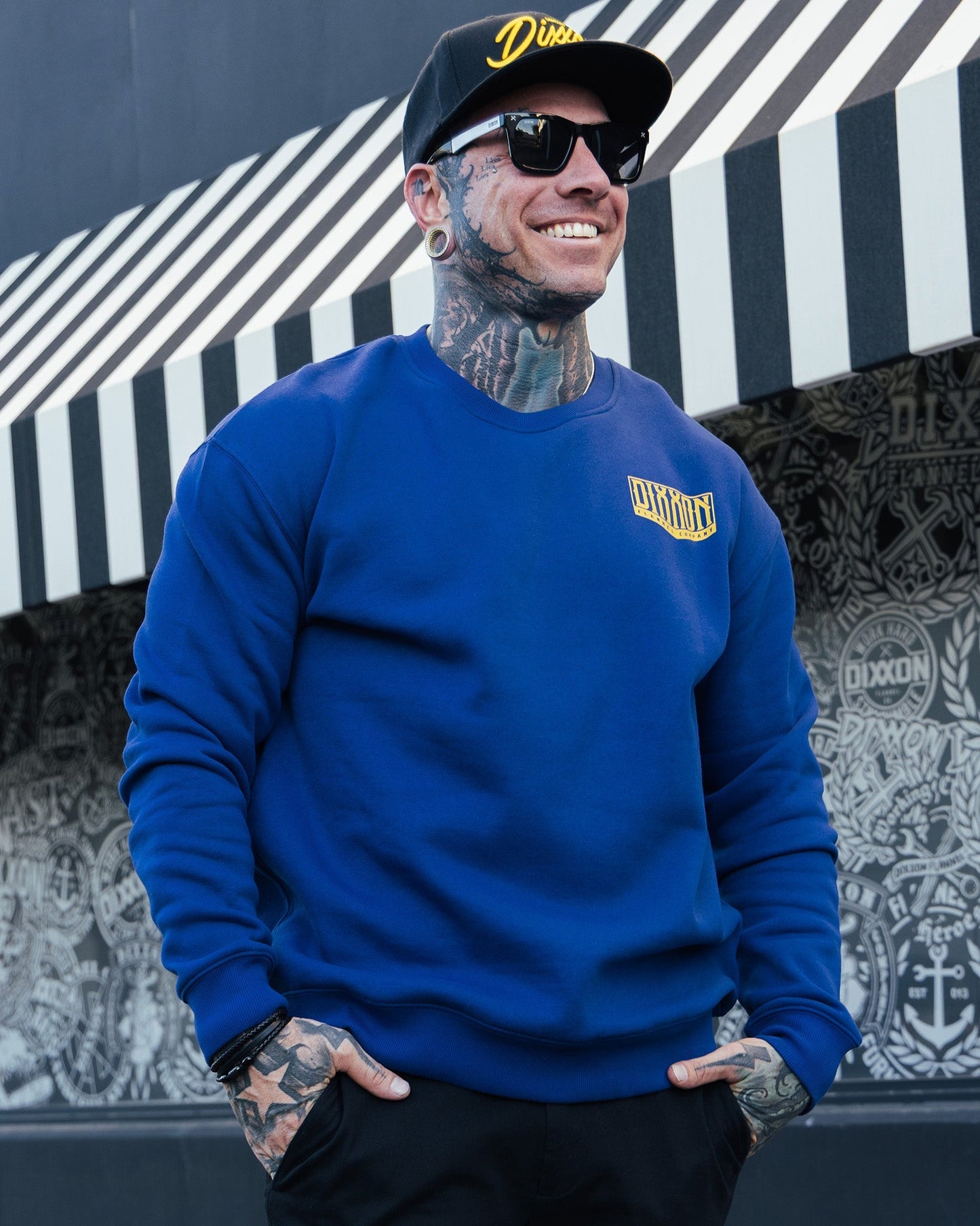 White & Gold Sealed Crewneck Sweatshirt - Royal Blue