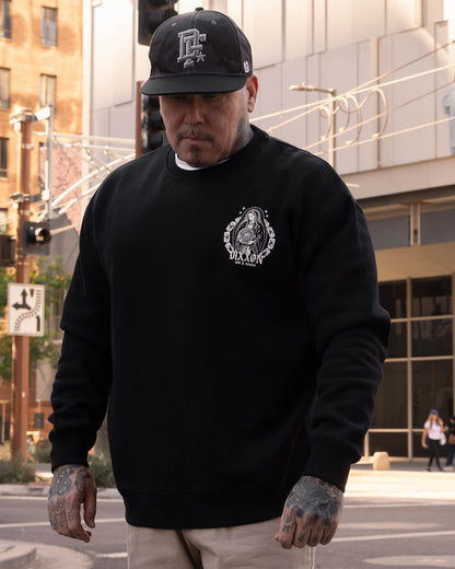 White Low & Behold Crewneck Sweatshirt -Black