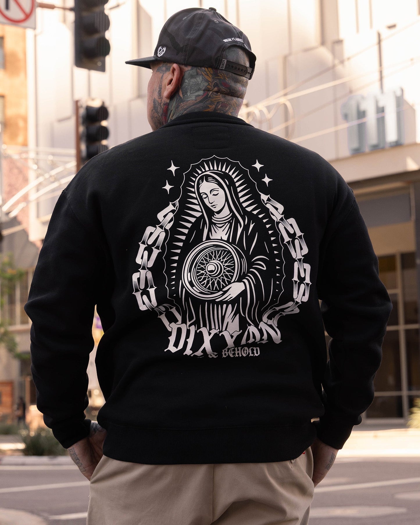 White Low & Behold Crewneck Sweatshirt -Black