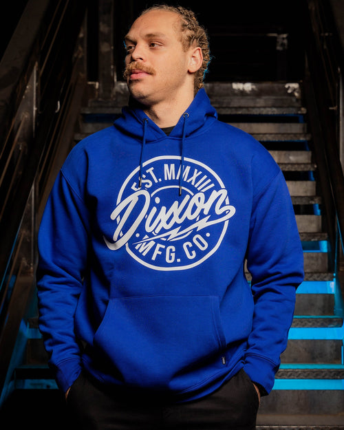 White MFG Pullover Hoodie - Blue