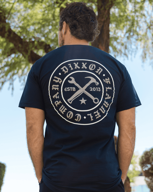 White Nameplate T-Shirt - Navy