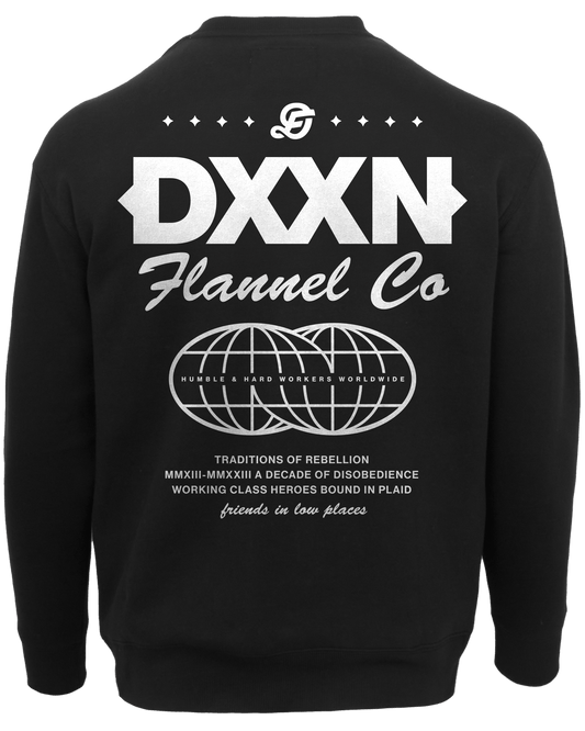 White Tech Crewneck Sweatshirt - Black