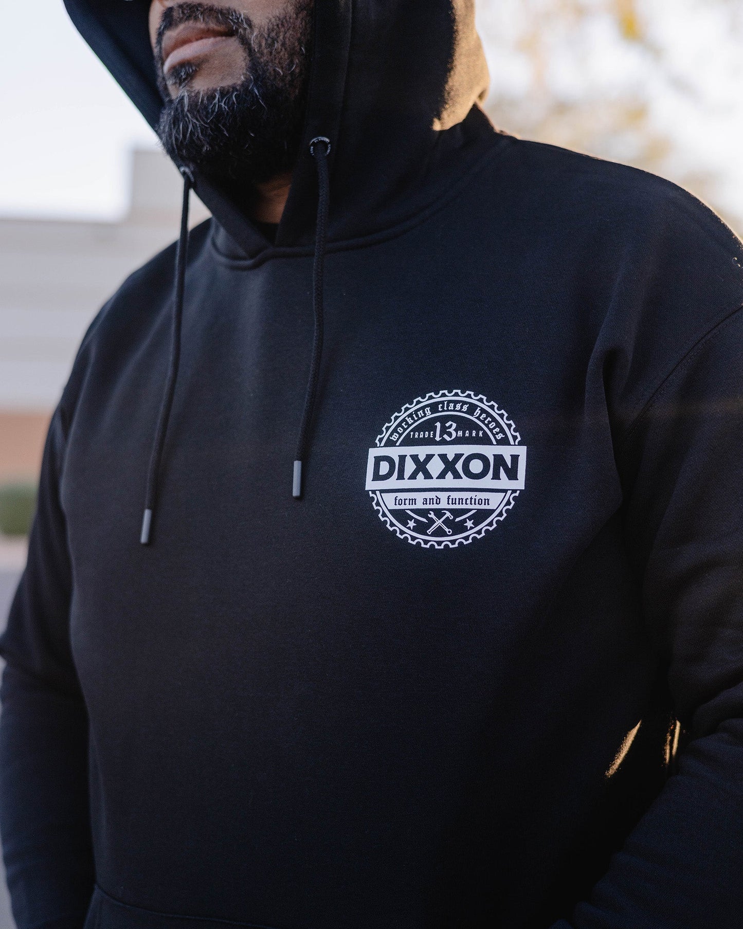 White Working Class Gear Pullover Hoodie - Black