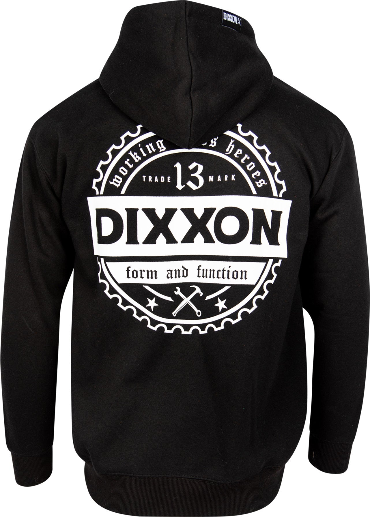 White Working Class Gear Zip Up Hoodie - Black