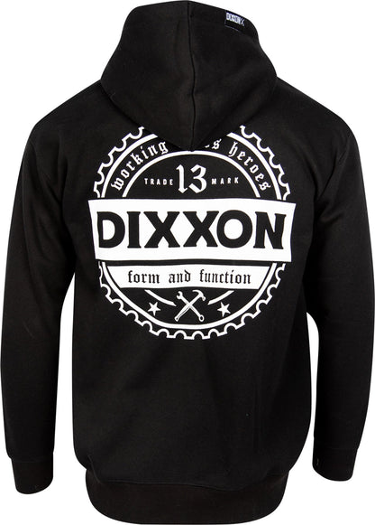 White Working Class Gear Zip Up Hoodie - Black