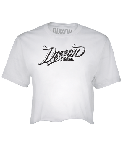 Women's Ballpark Crop Top - White & Black