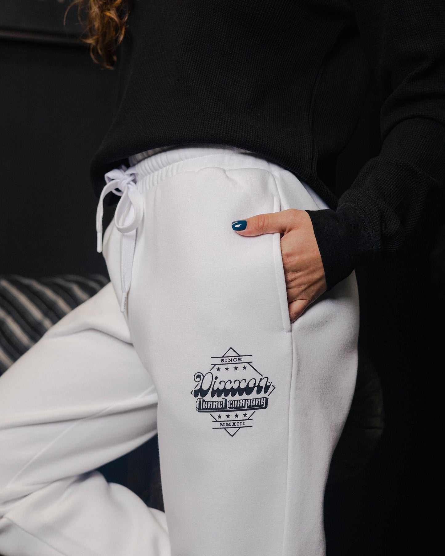 Women's Black Stardust Sweatpants - White