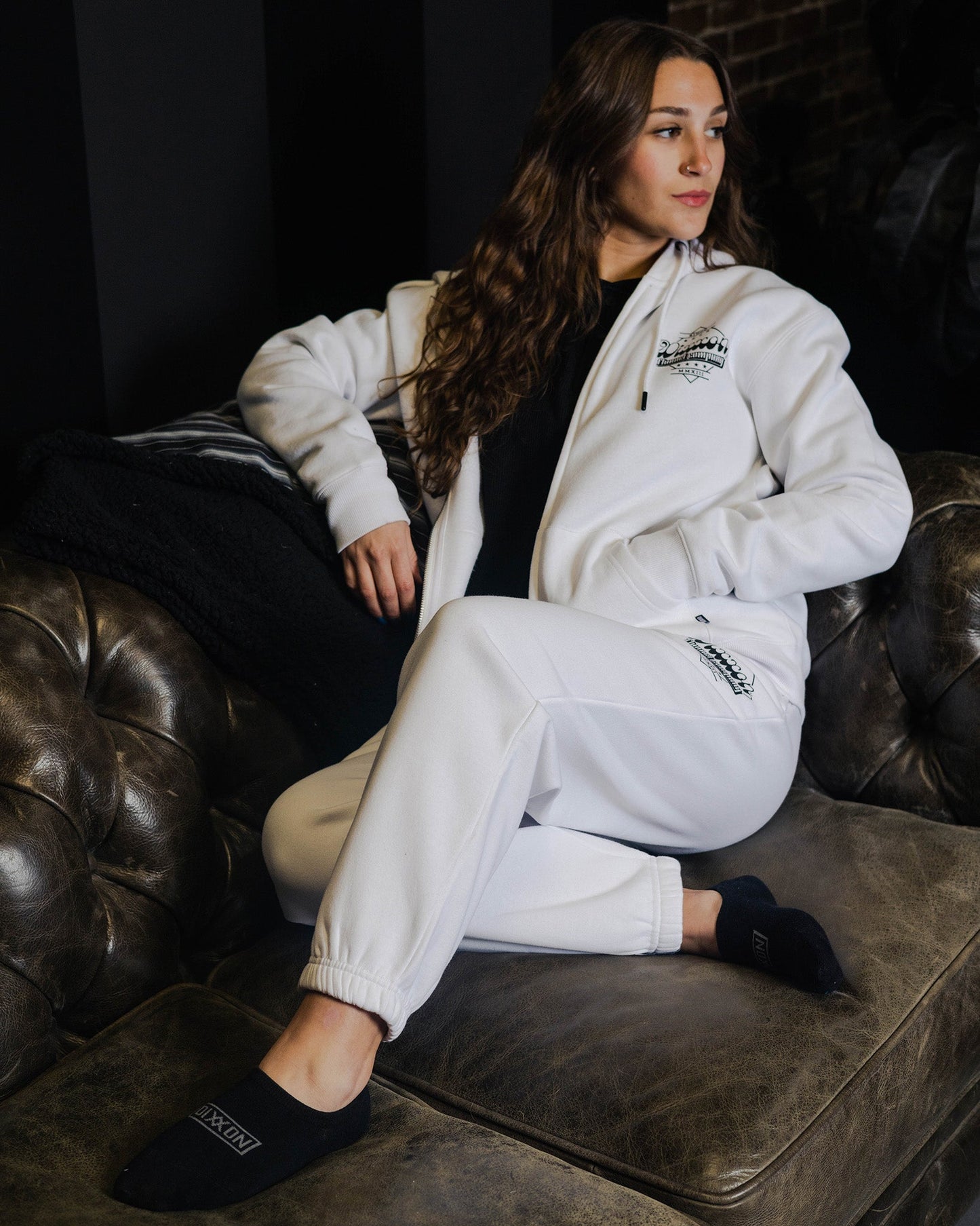 Women's Black Stardust Sweatpants - White