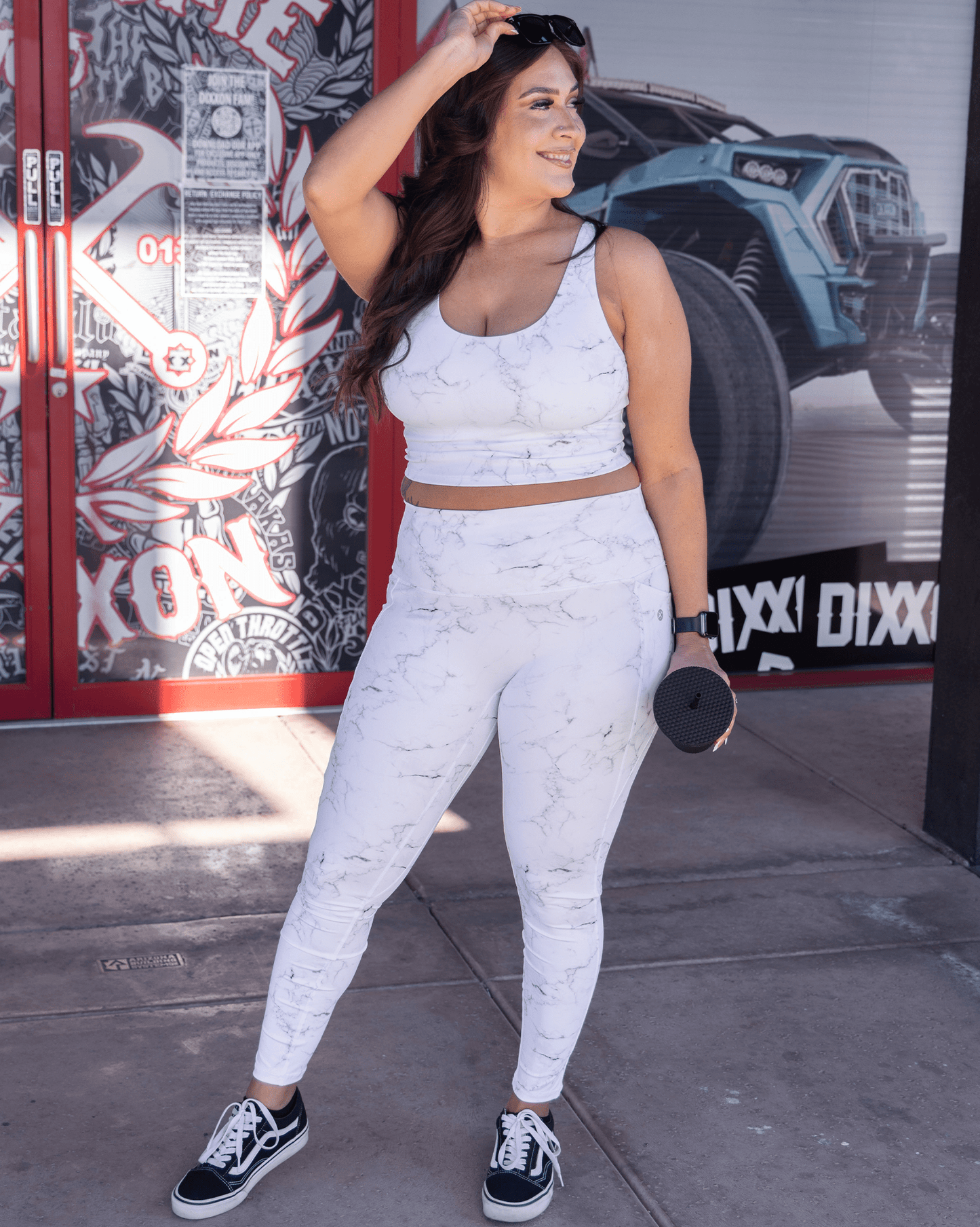 Women's Classic Crop Top - White Marble