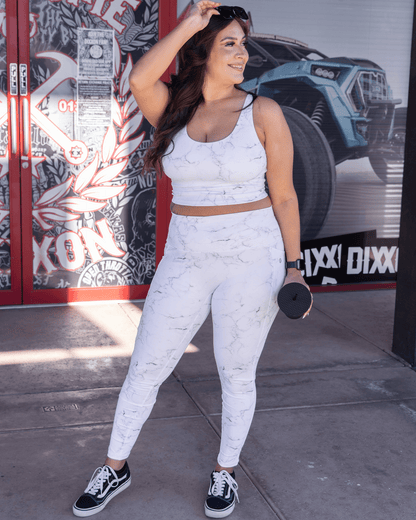 Women's Classic Crop Top - White Marble