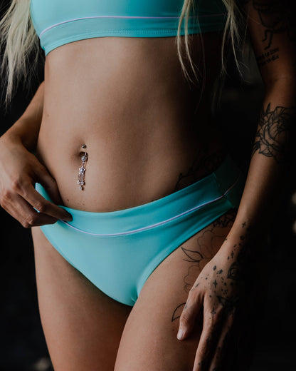 Women's Coastline Bikini Bottoms - Tiffany & White