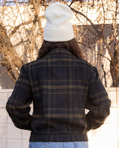 Women's Cropped Shacket - Brown & Black