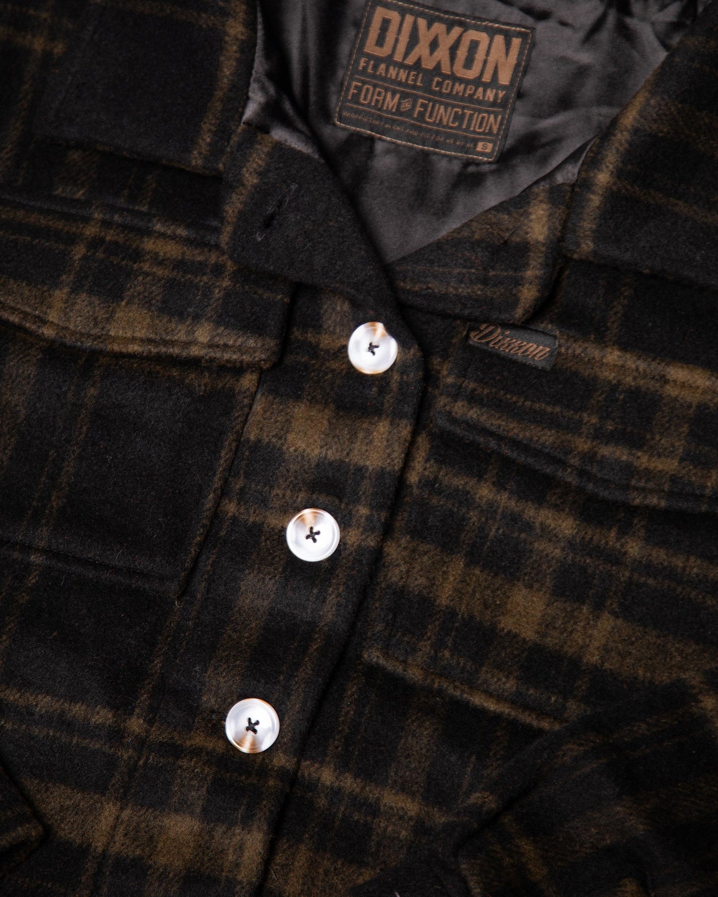 Women's Cropped Shacket - Brown & Black