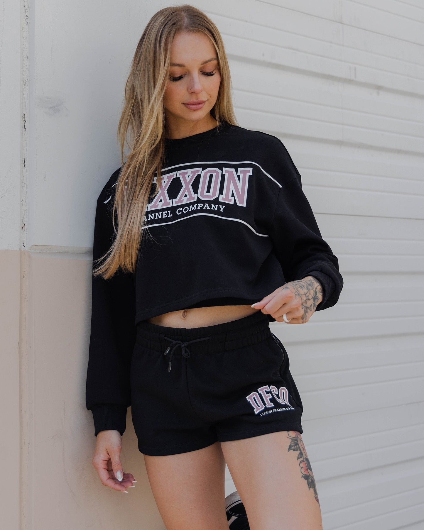 Women's DFCO Cropped Crewneck Sweatshirt - Black