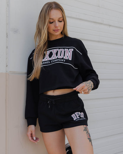 Women's DFCO Cropped Crewneck Sweatshirt - Black