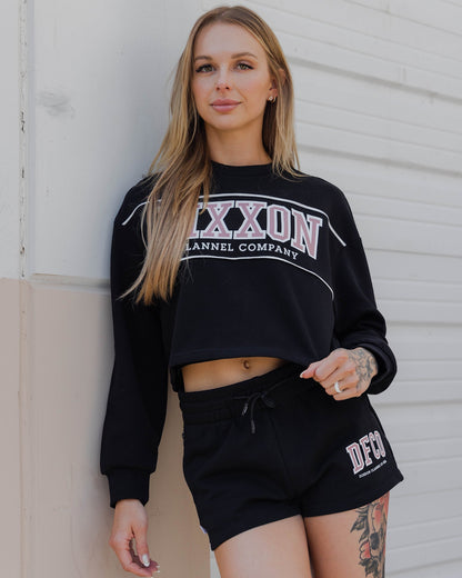 Women's DFCO Cropped Crewneck Sweatshirt - Black