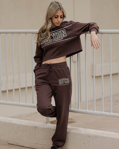 Women's DFCO Cropped Crewneck Sweatshirt - Brown