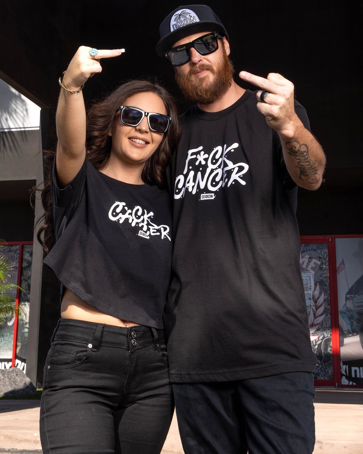 Women's F*ck Cancer Crop Top - Black
