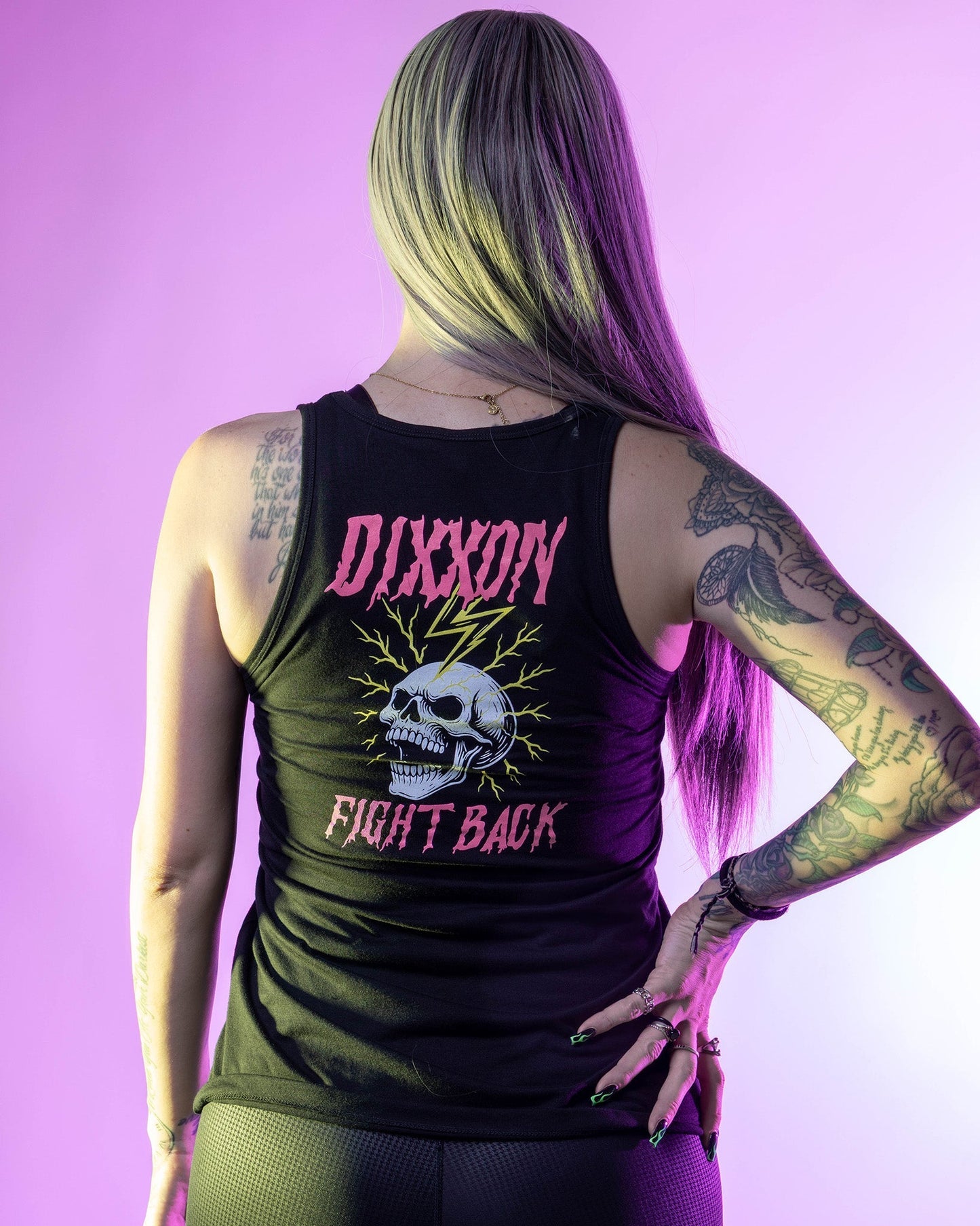 Women's Fight Back Flowy Tank - Black