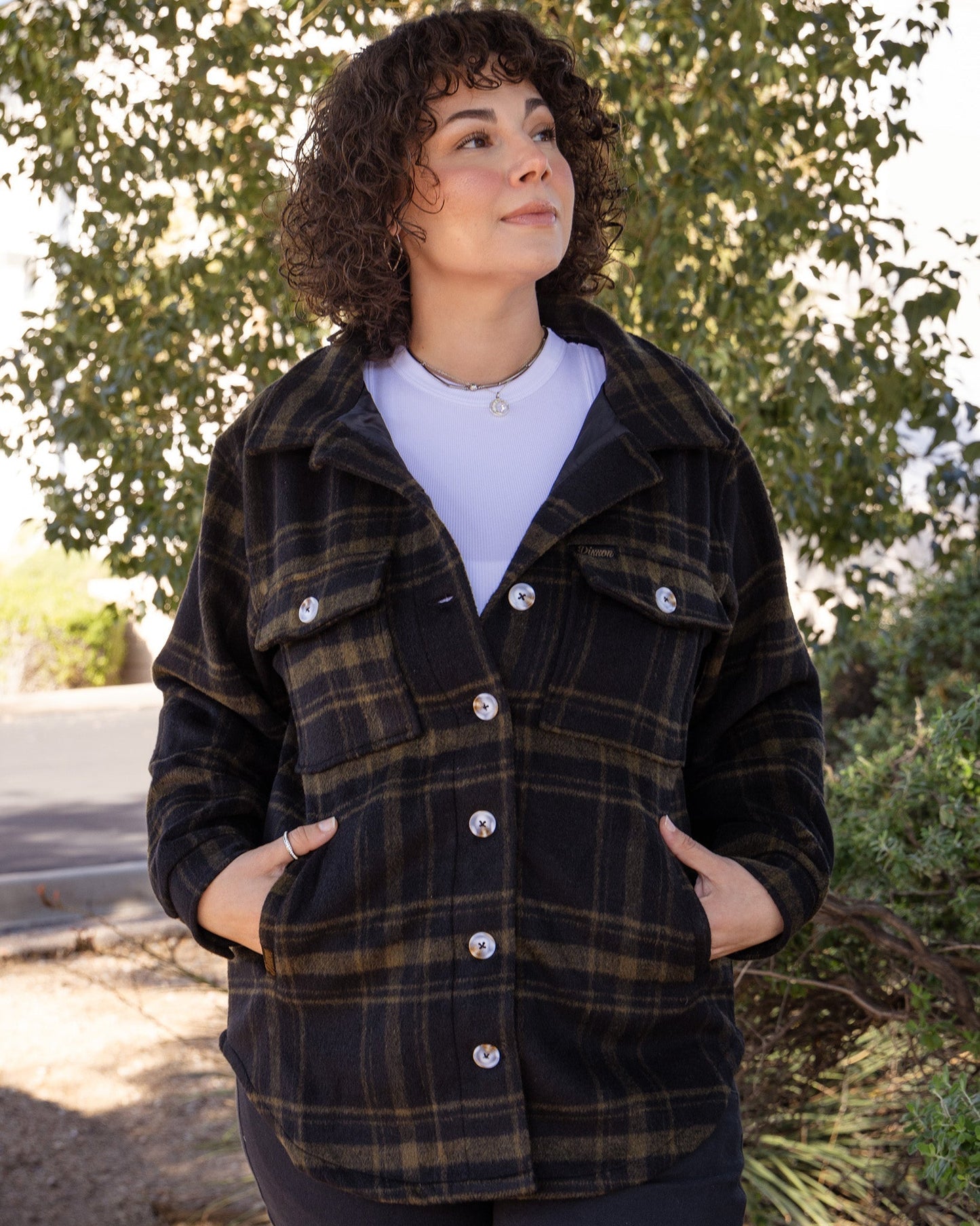 Women's Long Shacket - Brown & Black