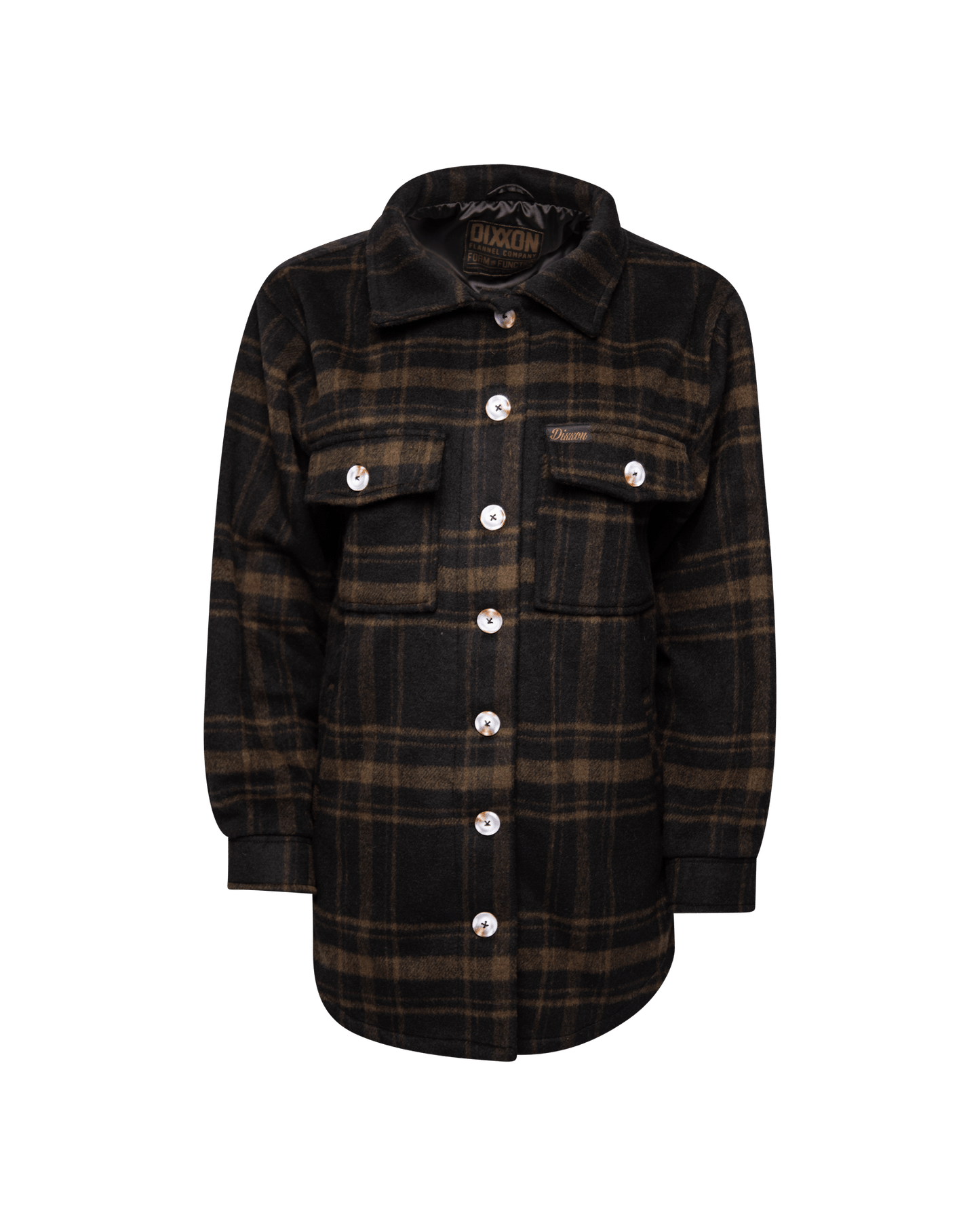 Women's Long Shacket - Brown & Black