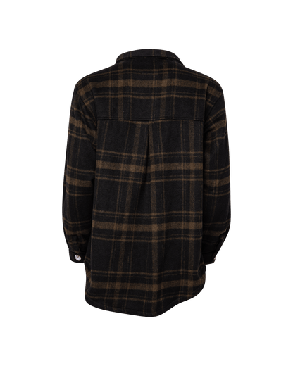 Women's Long Shacket - Brown & Black