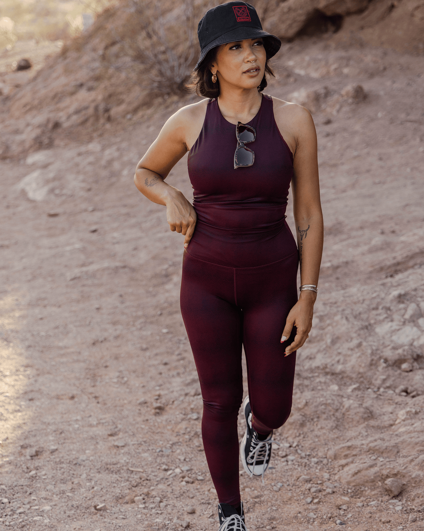 Women's Red Racer Leggings