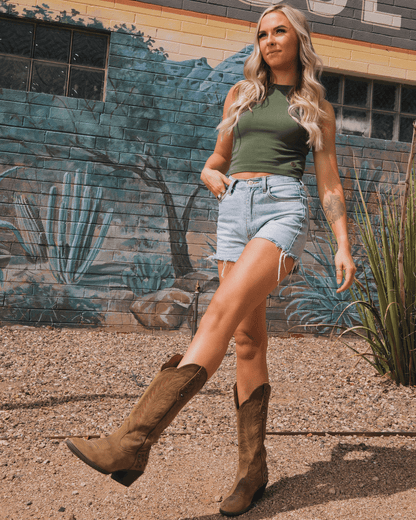 Women's Ribbed Tank - O.D. Green - One Size