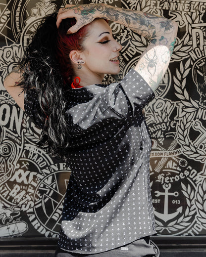 Women's Salty Dog Party Shirt - Black & White