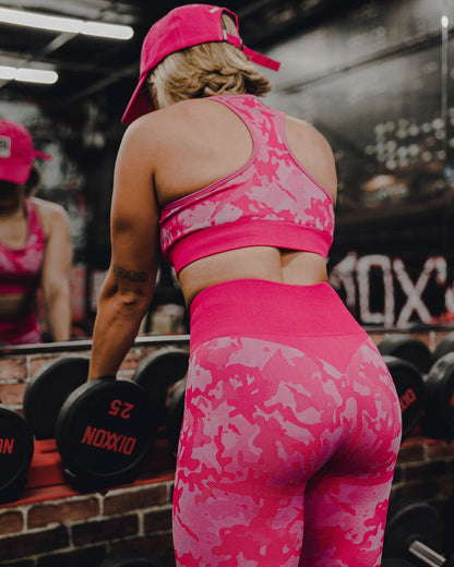 Women's Seamless Sports Bra - Pink Camo