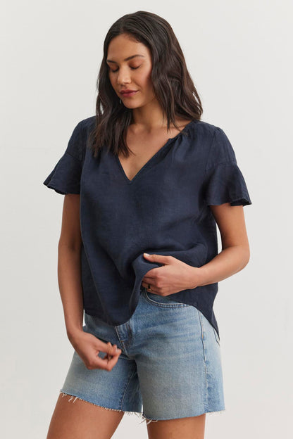 JENNIFER LINEN TOP