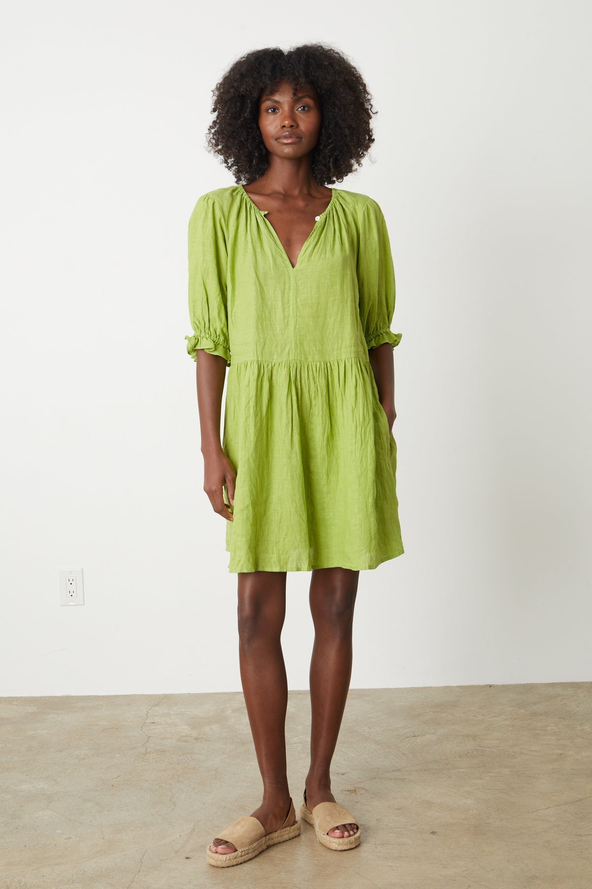 KAILANI LINEN PUFF SLEEVE DRESS