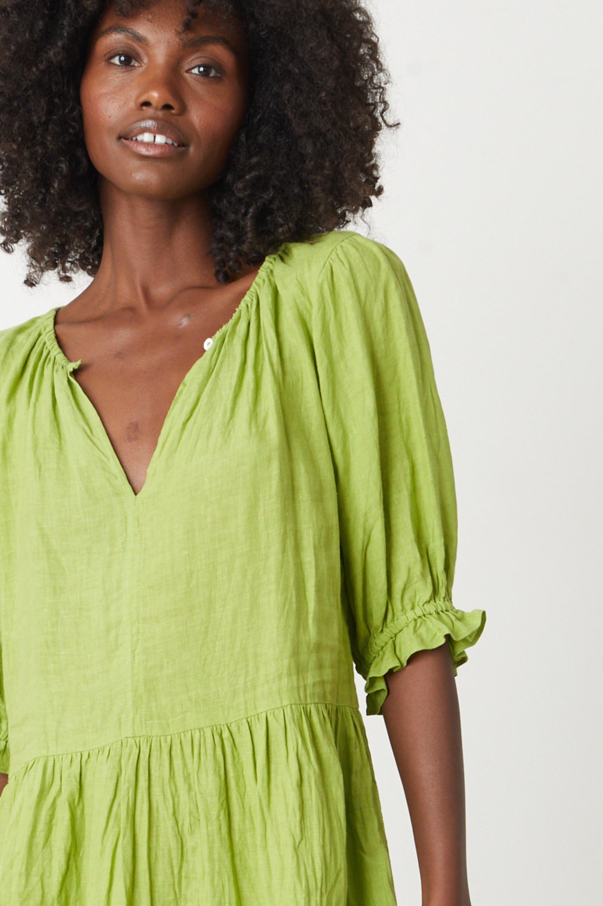 KAILANI LINEN PUFF SLEEVE DRESS