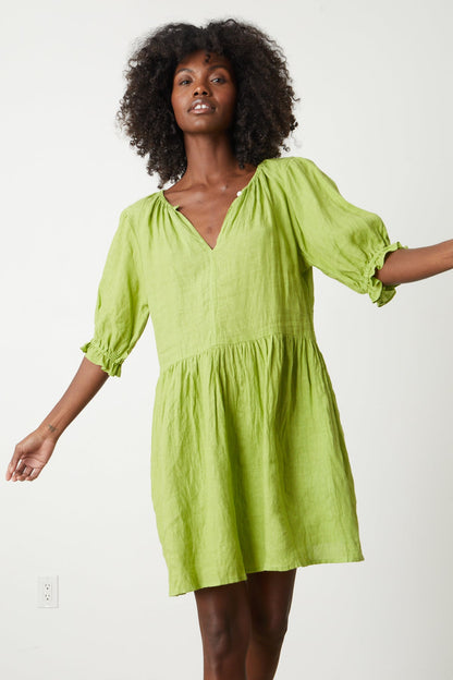 KAILANI LINEN PUFF SLEEVE DRESS
