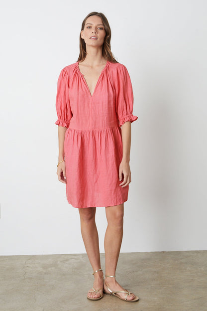 KAILANI LINEN PUFF SLEEVE DRESS