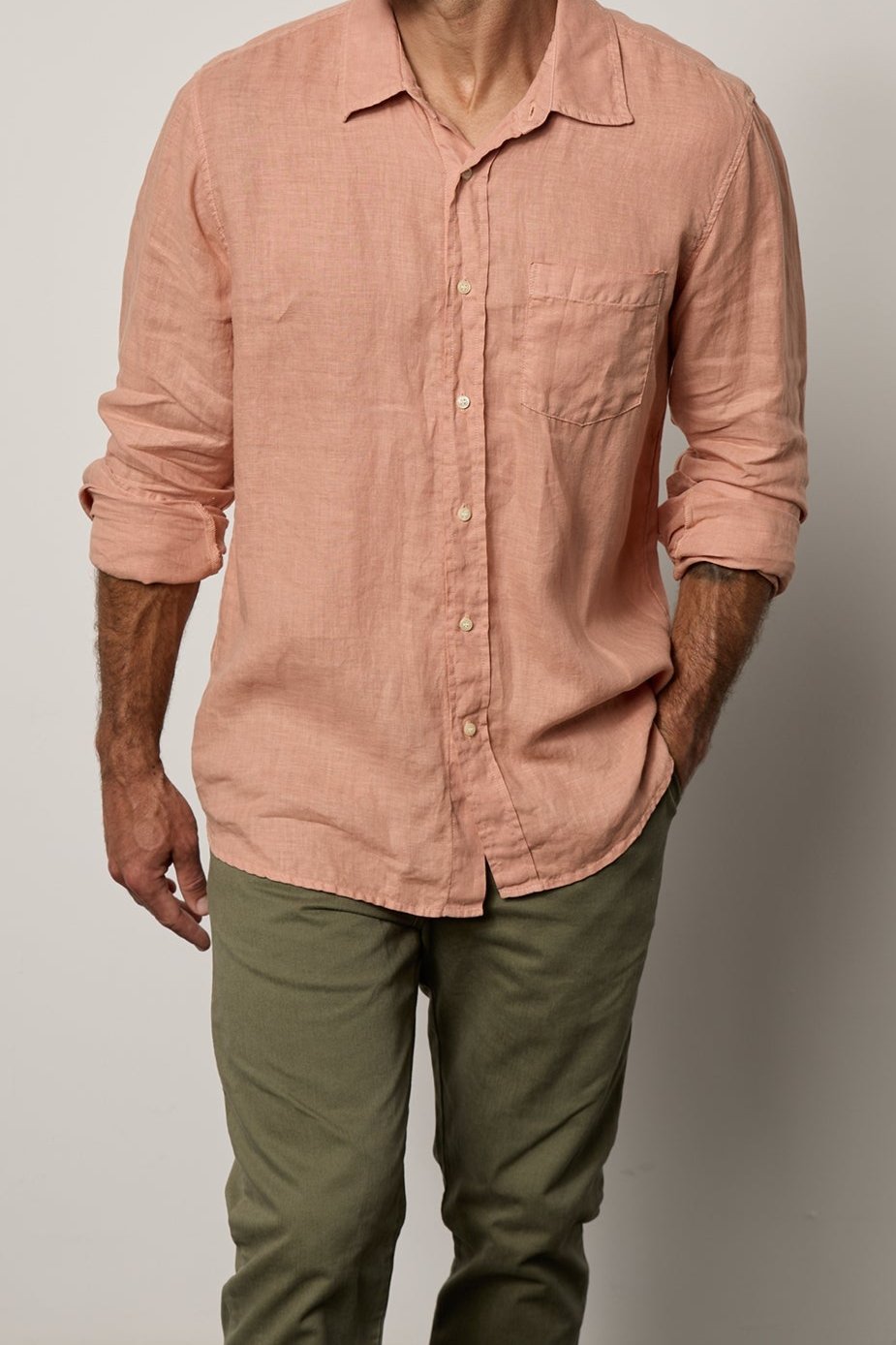 BENTON LINEN BUTTON-UP SHIRT