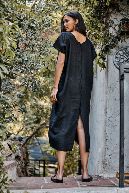 LONDON LINEN CAFTAN DRESS