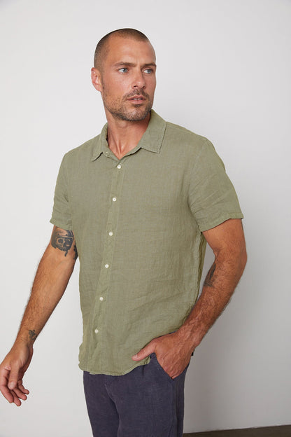 MACKIE LINEN BUTTON-UP SHIRT