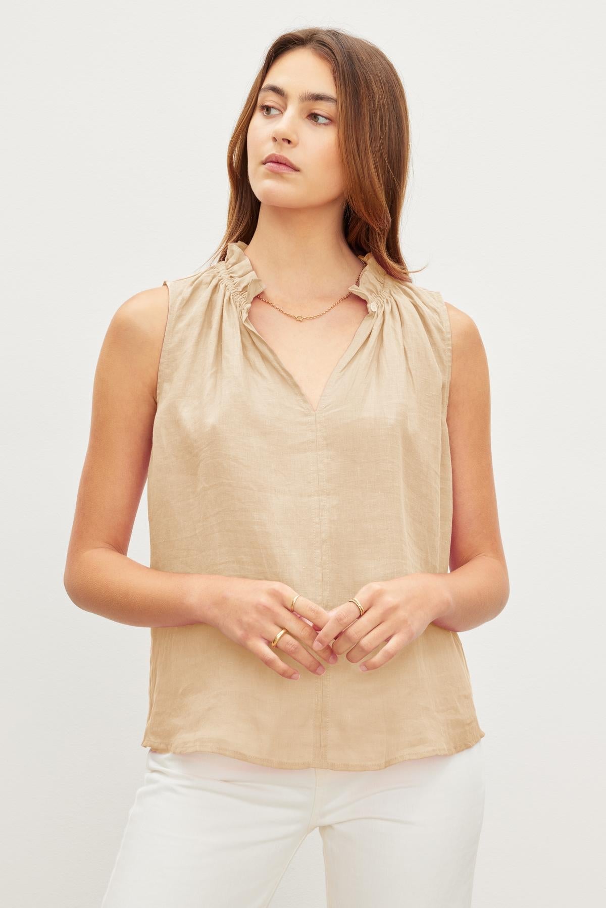 MASIE LINEN TANK TOP