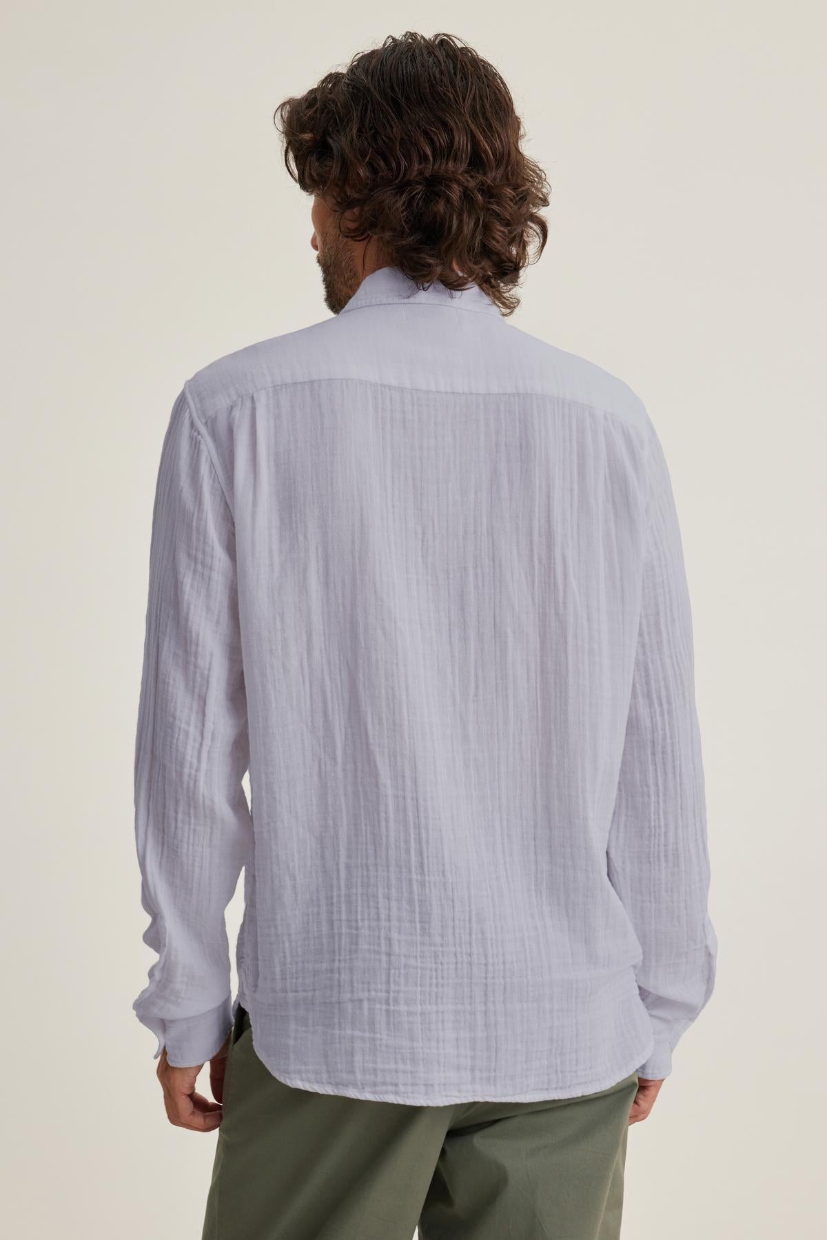 ELTON COTTON GAUZE BUTTON-UP SHIRT