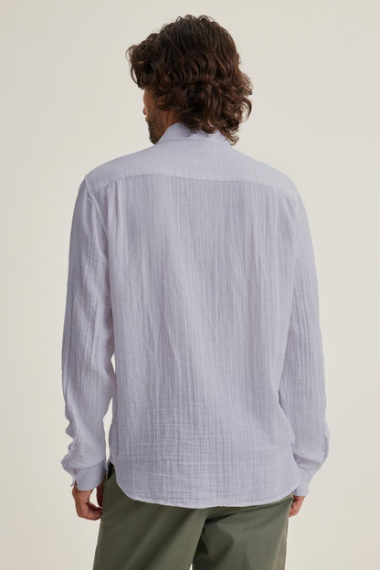 ELTON COTTON GAUZE BUTTON-UP SHIRT